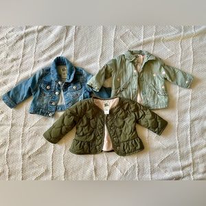B’Gosh Baby Girl Jackets- Denim Jacket, Puffer Jacket- 0-3M